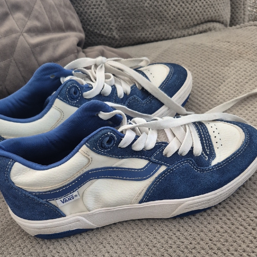 Vans Classic Blue and White Sneakers Worlds #1 Skate Boarding Shoe